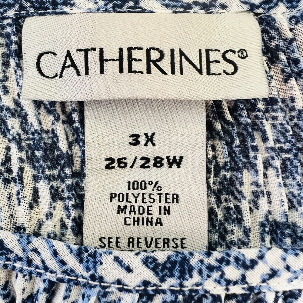 Catherines Blue Ombre Printed Blouse - Picture 6 of 8